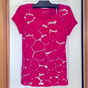 Zenergy by Chico’s sequined pink top size small